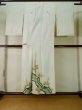 Photo2: L0204B Used Japanese womenLight Sharbet Teal TOMESODE formal / Silk. UME plum bloom   (Grade D) (2)