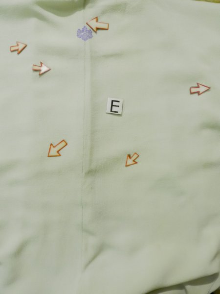 Photo24: L0204B Used Japanese womenLight Sharbet Teal TOMESODE formal / Silk. UME plum bloom   (Grade D) (24)