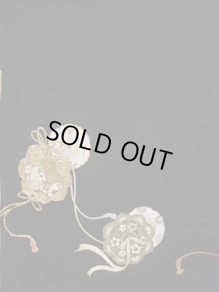 Photo5: L0204D Used Japanese women  Black TOMESODE formal / Silk.  Mirror motif  (Grade B) (5)