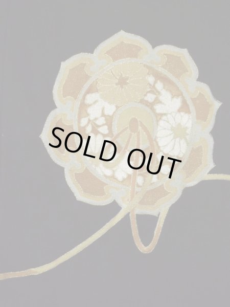 Photo10: L0204D Used Japanese women  Black TOMESODE formal / Silk.  Mirror motif  (Grade B) (10)