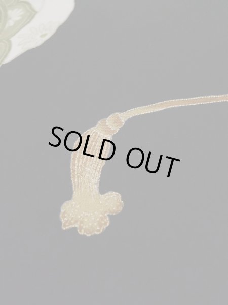 Photo13: L0204D Used Japanese women  Black TOMESODE formal / Silk.  Mirror motif  (Grade B) (13)