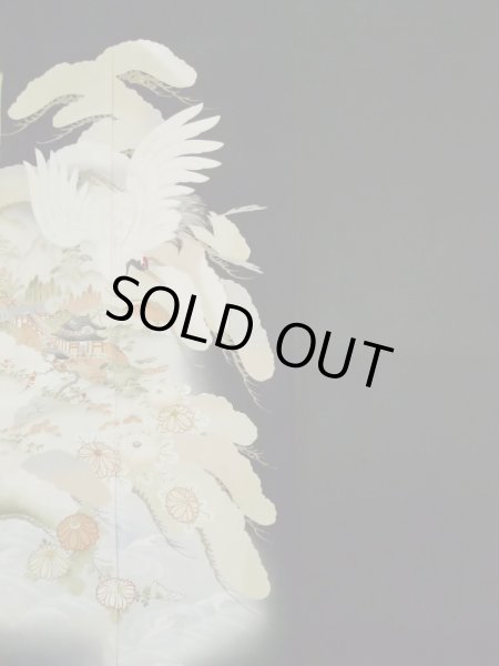 Photo5: L0204E Used Japanese women  Black TOMESODE formal / Silk. Chrysanthemum,   (Grade B) (5)