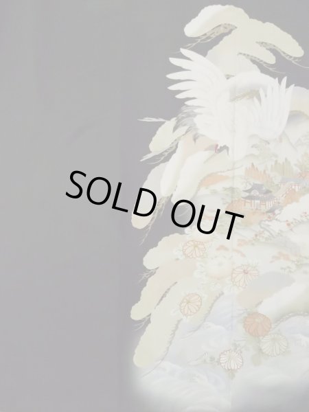 Photo6: L0204E Used Japanese women  Black TOMESODE formal / Silk. Chrysanthemum,   (Grade B) (6)