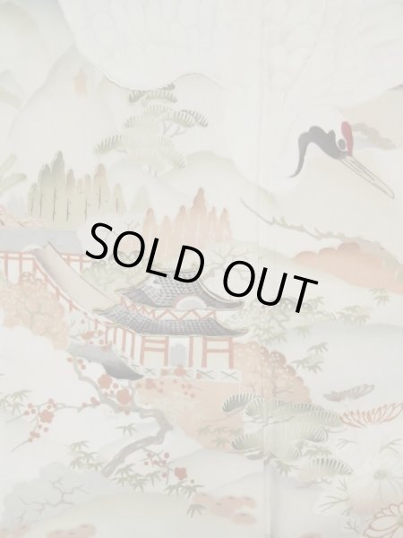 Photo8: L0204E Used Japanese women  Black TOMESODE formal / Silk. Chrysanthemum,   (Grade B) (8)