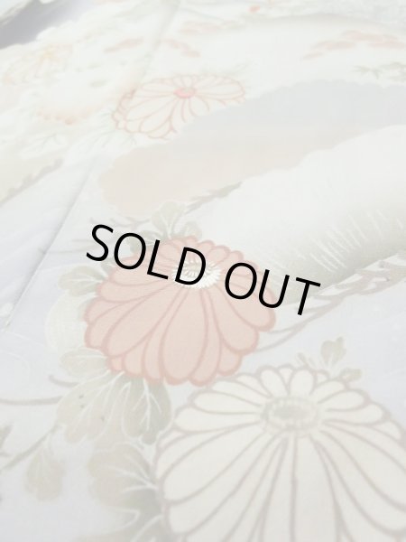 Photo10: L0204E Used Japanese women  Black TOMESODE formal / Silk. Chrysanthemum,   (Grade B) (10)