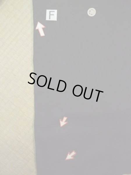 Photo24: L0204E Used Japanese women  Black TOMESODE formal / Silk. Chrysanthemum,   (Grade B) (24)