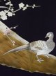 Photo8: L0204I Used Japanese women  Black TOMESODE formal / Silk. UME plum bloom, Mist pattern, Japanese pheasant motif  (Grade B) (8)