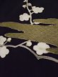 Photo12: L0204I Used Japanese women  Black TOMESODE formal / Silk. UME plum bloom, Mist pattern, Japanese pheasant motif  (Grade B) (12)