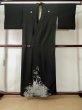 Photo2: L0204J Used Japanese women  Black TOMESODE formal / Silk. Pine tree/branch/needle,   (Grade D) (2)