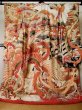 Photo2: L0204L Used Japanese women  Cream FURISODE long-sleeved / Silk. Flower,   (Grade D) (2)