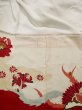 Photo30: L0204L Used Japanese women  Cream FURISODE long-sleeved / Silk. Flower,   (Grade D) (30)