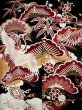 Photo6: L0204M Used Japanese women  Black FURISODE long-sleeved / Silk. UME plum bloom,   (Grade C) (6)