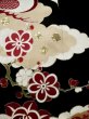 Photo15: L0204M Used Japanese women  Black FURISODE long-sleeved / Silk. UME plum bloom,   (Grade C) (15)