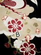 Photo24: L0204M Used Japanese women  Black FURISODE long-sleeved / Silk. UME plum bloom,   (Grade C) (24)