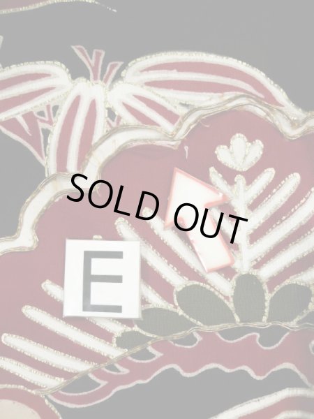 Photo27: L0204M Used Japanese women  Black FURISODE long-sleeved / Silk. UME plum bloom,   (Grade C) (27)