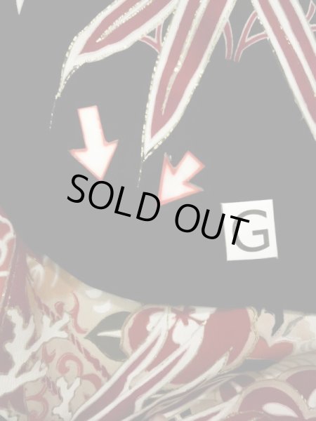 Photo29: L0204M Used Japanese women  Black FURISODE long-sleeved / Silk. UME plum bloom,   (Grade C) (29)