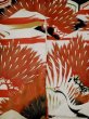 Photo5: L0204N Used Japanese women  Cream FURISODE long-sleeved / Silk. Flower,   (Grade D) (5)
