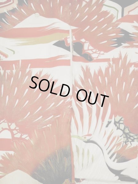 Photo5: L0204N Used Japanese women  Cream FURISODE long-sleeved / Silk. Flower,   (Grade D) (5)