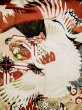 Photo7: L0204N Used Japanese women  Cream FURISODE long-sleeved / Silk. Flower,   (Grade D) (7)