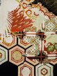 Photo10: L0204N Used Japanese women  Cream FURISODE long-sleeved / Silk. Flower,   (Grade D) (10)