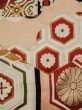 Photo14: L0204N Used Japanese women  Cream FURISODE long-sleeved / Silk. Flower,   (Grade D) (14)