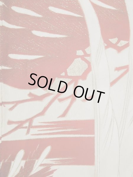 Photo17: L0204N Used Japanese women  Cream FURISODE long-sleeved / Silk. Flower,   (Grade D) (17)