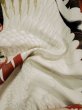 Photo19: L0204N Used Japanese women  Cream FURISODE long-sleeved / Silk. Flower,   (Grade D) (19)