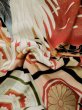 Photo20: L0204N Used Japanese women  Cream FURISODE long-sleeved / Silk. Flower,   (Grade D) (20)