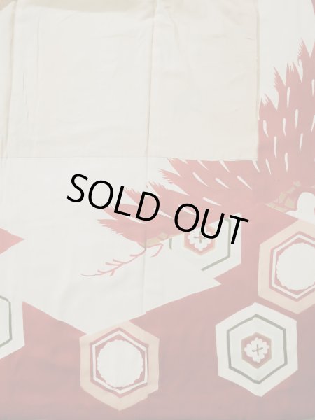 Photo21: L0204N Used Japanese women  Cream FURISODE long-sleeved / Silk. Flower,   (Grade D) (21)