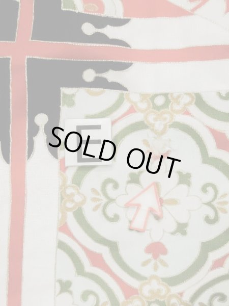 Photo28: L0204N Used Japanese women  Cream FURISODE long-sleeved / Silk. Flower,   (Grade D) (28)