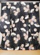 Photo1: L0204R Used Japanese women  Black FURISODE long-sleeved / Silk. Flower,   (Grade B) (1)