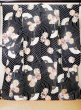 Photo2: L0204R Used Japanese women  Black FURISODE long-sleeved / Silk. Flower,   (Grade B) (2)