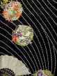 Photo6: L0204R Used Japanese women  Black FURISODE long-sleeved / Silk. Flower,   (Grade B) (6)