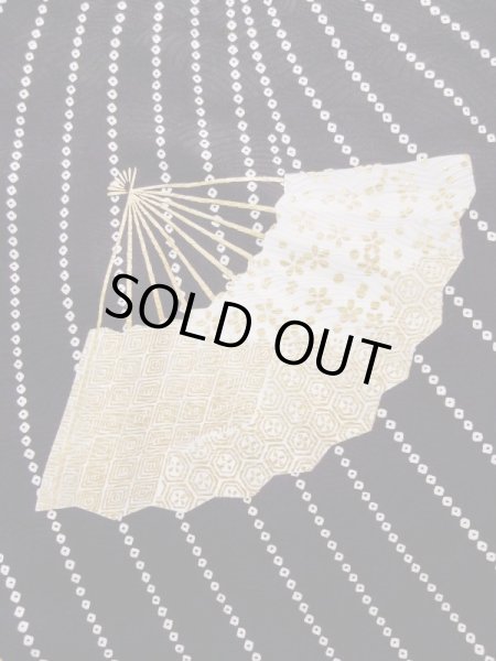 Photo8: L0204R Used Japanese women  Black FURISODE long-sleeved / Silk. Flower,   (Grade B) (8)