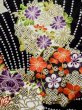 Photo10: L0204R Used Japanese women  Black FURISODE long-sleeved / Silk. Flower,   (Grade B) (10)