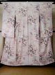 Photo1: Mint L0204S Used Japanese womenPale Light Pink FURISODE long-sleeved / Silk. Flower,   (Grade A+) (1)