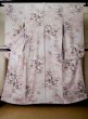 Photo2: Mint L0204S Used Japanese womenPale Light Pink FURISODE long-sleeved / Silk. Flower,   (Grade A+) (2)