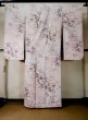 Photo3: Mint L0204S Used Japanese womenPale Light Pink FURISODE long-sleeved / Silk. Flower,   (Grade A+) (3)