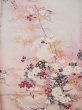 Photo6: Mint L0204S Used Japanese womenPale Light Pink FURISODE long-sleeved / Silk. Flower,   (Grade A+) (6)