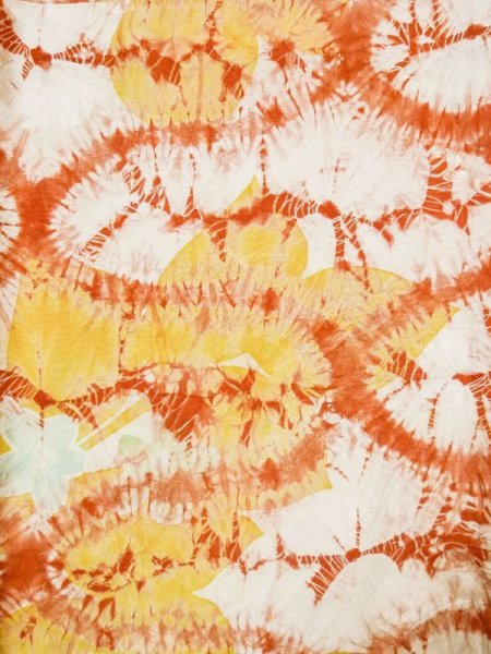 Photo5: L0204T Used Japanese women  Off White FURISODE long-sleeved / Silk. Flower,   (Grade A) (5)