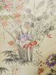 Photo11: L0204V Used Japanese womenShiny  Off White FURISODE long-sleeved / Silk. Flower,   (Grade D) (11)