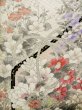 Photo14: L0204V Used Japanese womenShiny  Off White FURISODE long-sleeved / Silk. Flower,   (Grade D) (14)