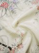 Photo17: L0204V Used Japanese womenShiny  Off White FURISODE long-sleeved / Silk. Flower,   (Grade D) (17)