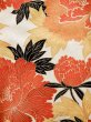 Photo10: L0204X Used Japanese womenShiny Smoky Orange FURISODE long-sleeved / Silk. Peony   (Grade C) (10)