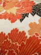 Photo11: L0204X Used Japanese womenShiny Smoky Orange FURISODE long-sleeved / Silk. Peony   (Grade C) (11)