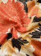 Photo13: L0204X Used Japanese womenShiny Smoky Orange FURISODE long-sleeved / Silk. Peony   (Grade C) (13)