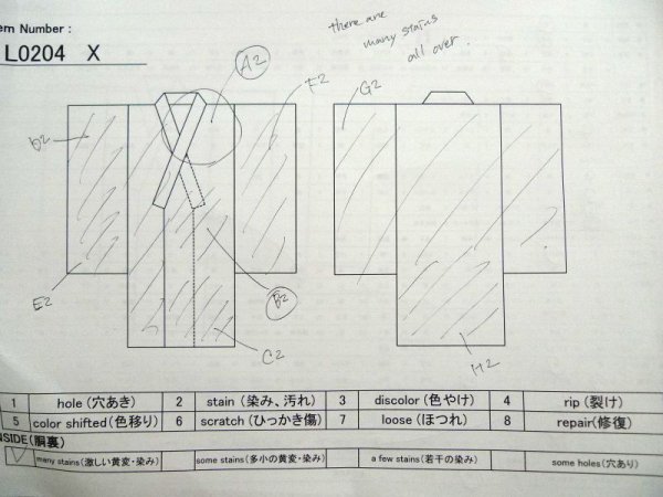 Photo14: L0204X Used Japanese womenShiny Smoky Orange FURISODE long-sleeved / Silk. Peony   (Grade C) (14)