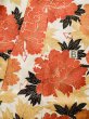 Photo16: L0204X Used Japanese womenShiny Smoky Orange FURISODE long-sleeved / Silk. Peony   (Grade C) (16)