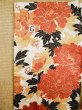 Photo20: L0204X Used Japanese womenShiny Smoky Orange FURISODE long-sleeved / Silk. Peony   (Grade C) (20)
