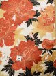 Photo22: L0204X Used Japanese womenShiny Smoky Orange FURISODE long-sleeved / Silk. Peony   (Grade C) (22)